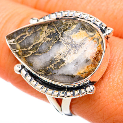 Pyrite Agate Rings handcrafted by Ana Silver Co - RING104403
