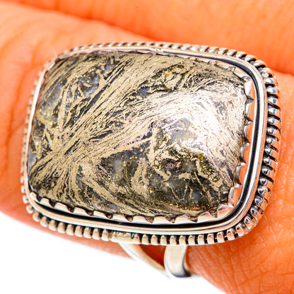 Pyrite Agate Rings handcrafted by Ana Silver Co - RING104404