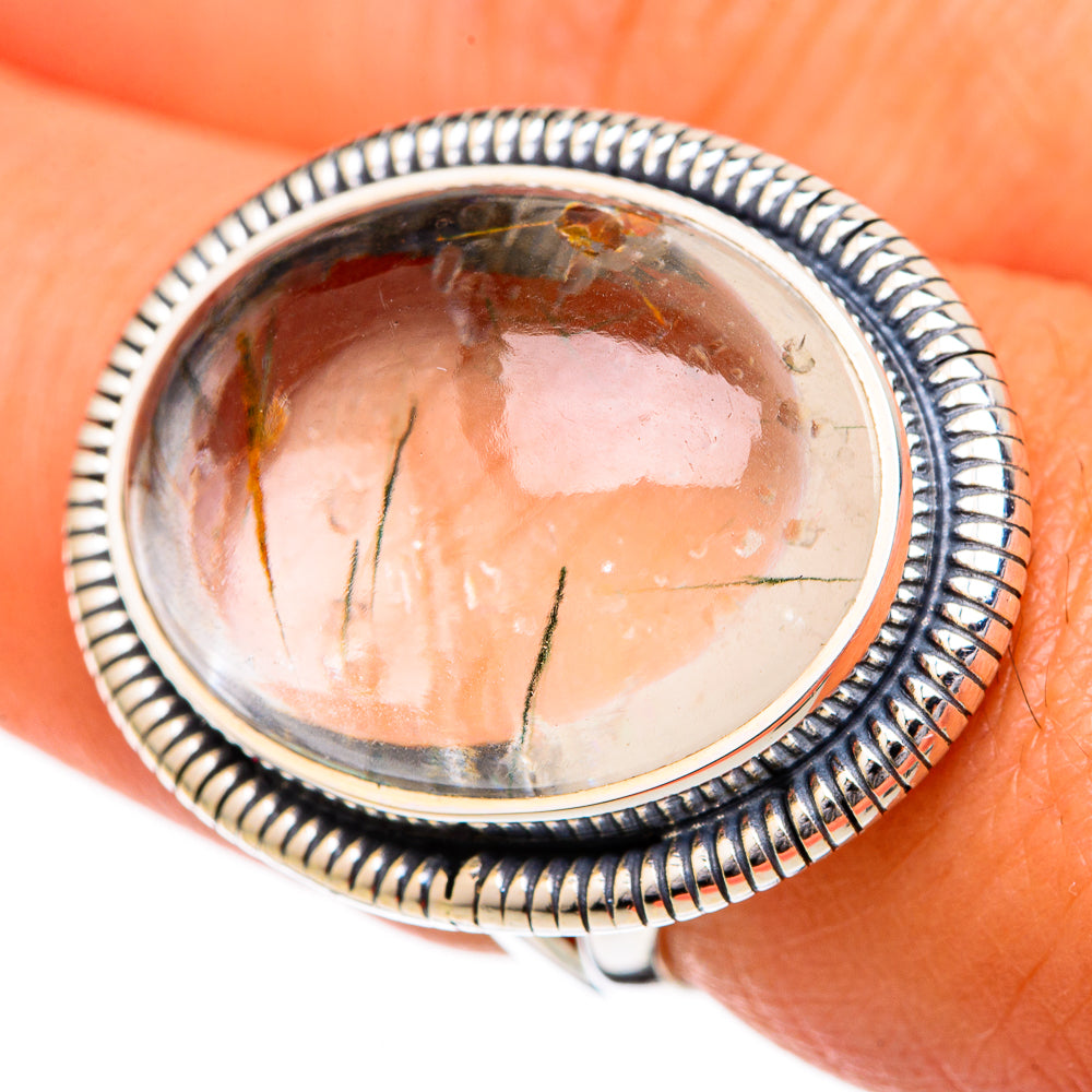 Tourmalinated Quartz Rings handcrafted by Ana Silver Co - RING104415