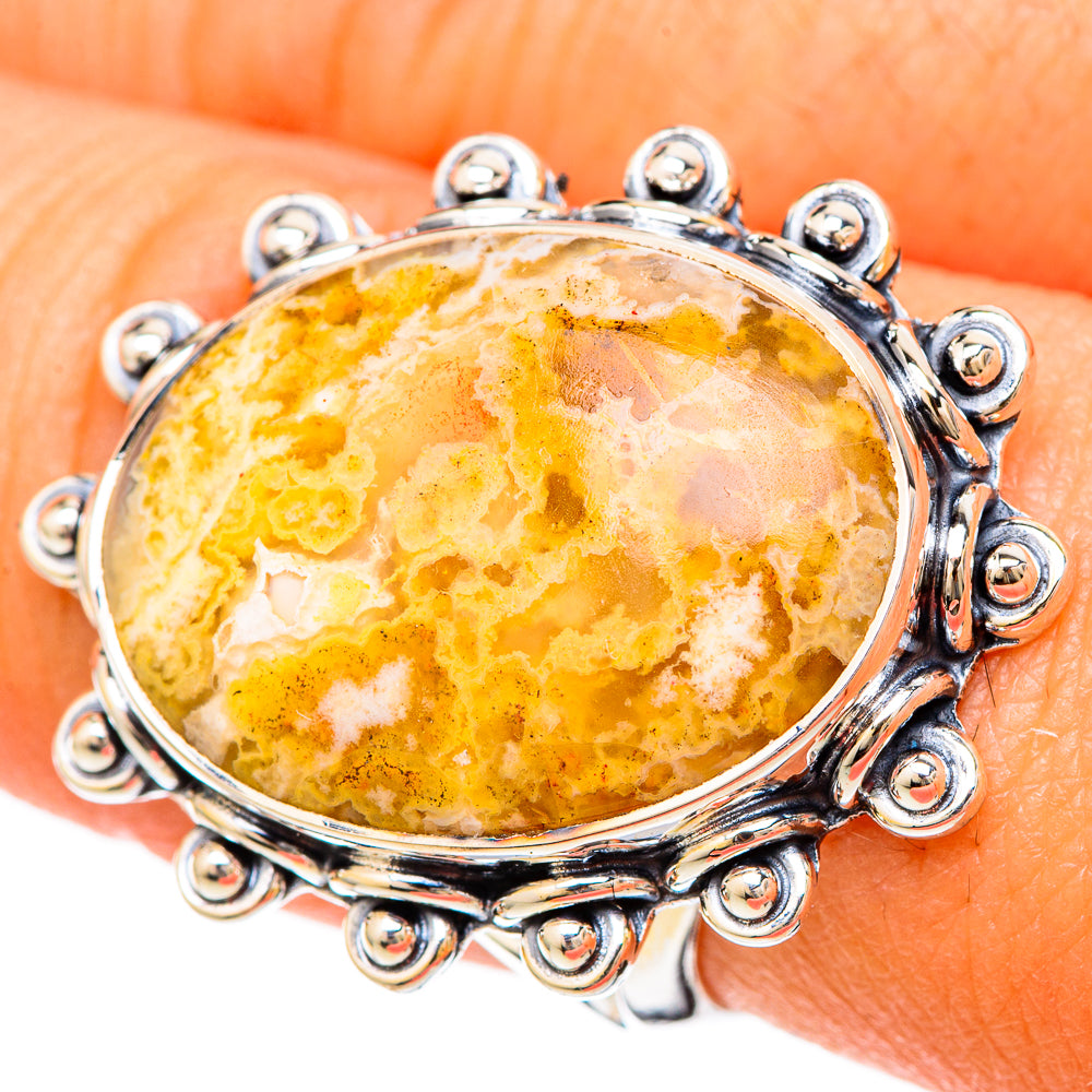Plume Agate Rings handcrafted by Ana Silver Co - RING104423
