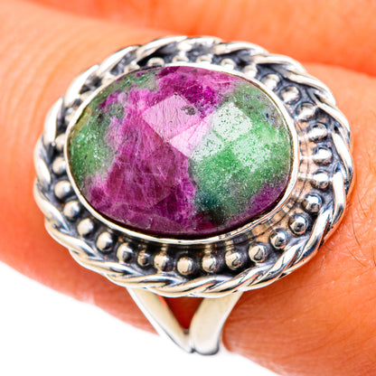 Ruby Zoisite Rings handcrafted by Ana Silver Co - RING104437