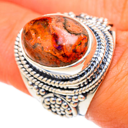 Mexican Fire Opal Rings handcrafted by Ana Silver Co - RING104438