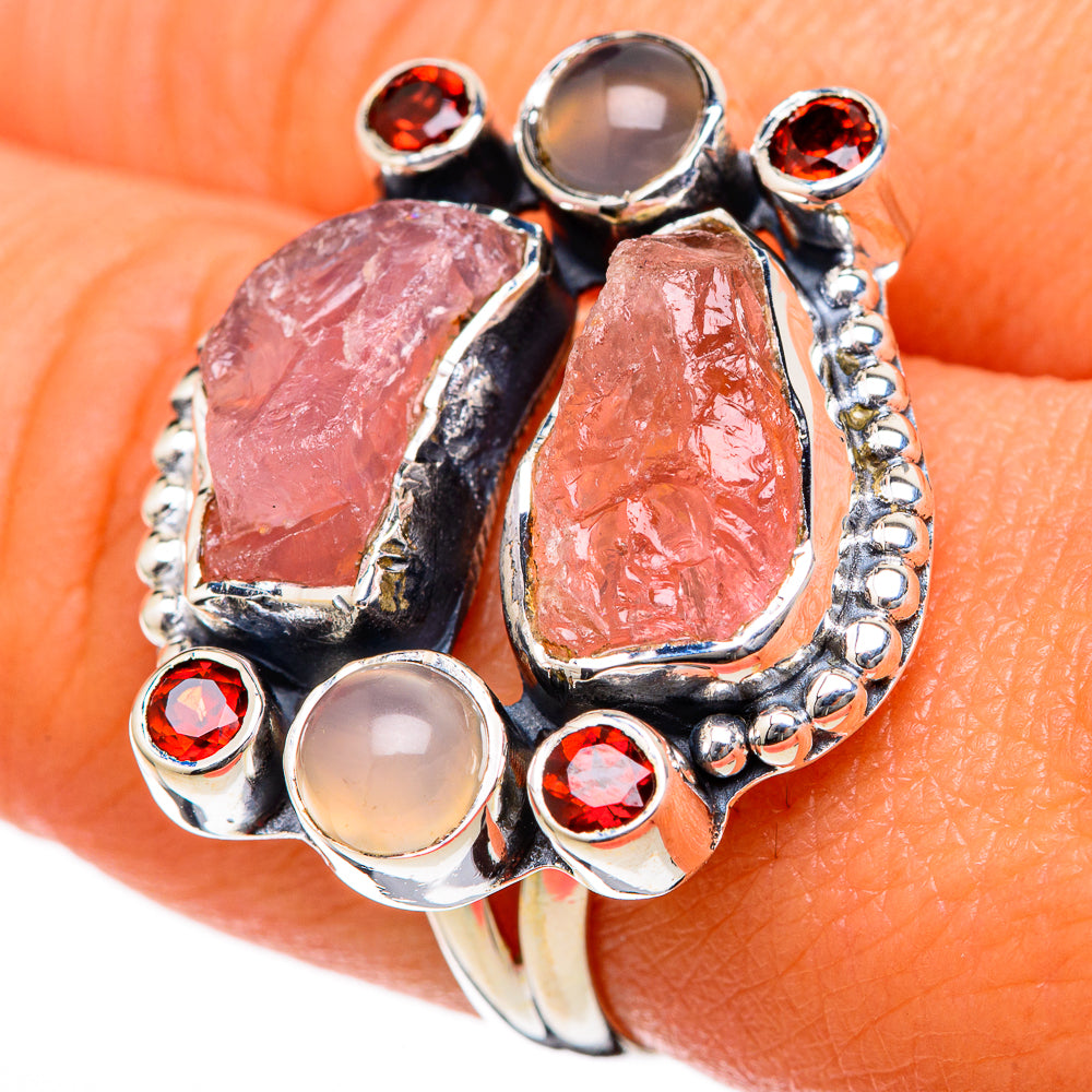 Rose Quartz Rings handcrafted by Ana Silver Co - RING104453