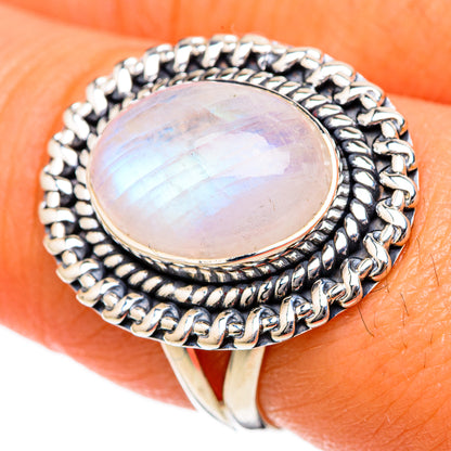 Rainbow Moonstone Rings handcrafted by Ana Silver Co - RING104460