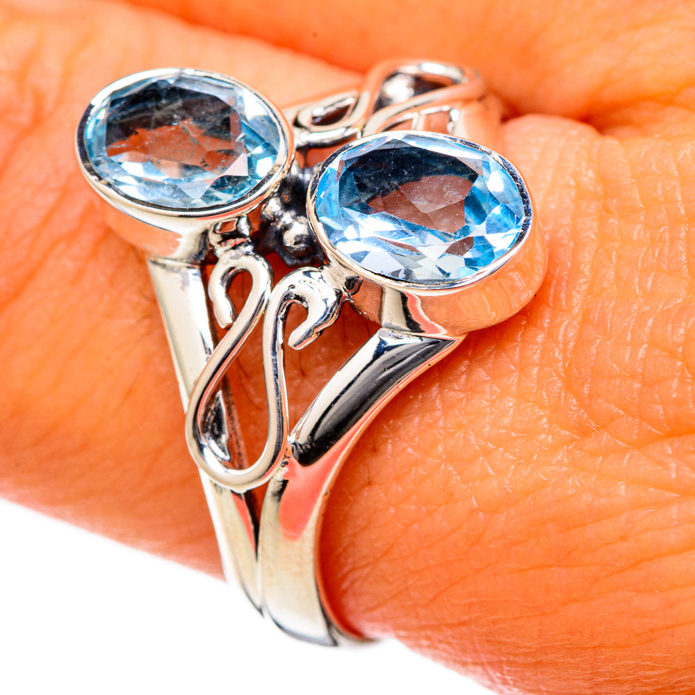 Blue Topaz Rings handcrafted by Ana Silver Co - RING104466