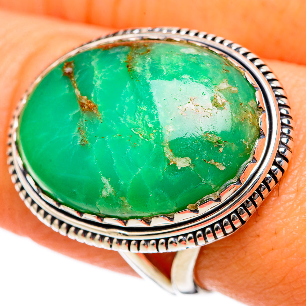 Chrysoprase Rings handcrafted by Ana Silver Co - RING104468