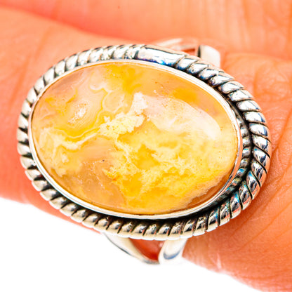 Plume Agate Rings handcrafted by Ana Silver Co - RING104473