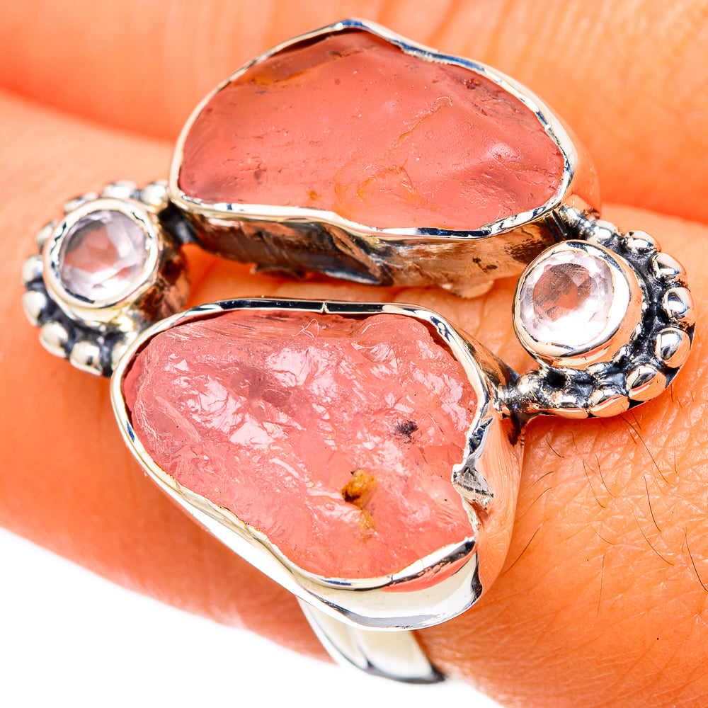 Rose Quartz Rings handcrafted by Ana Silver Co - RING104476