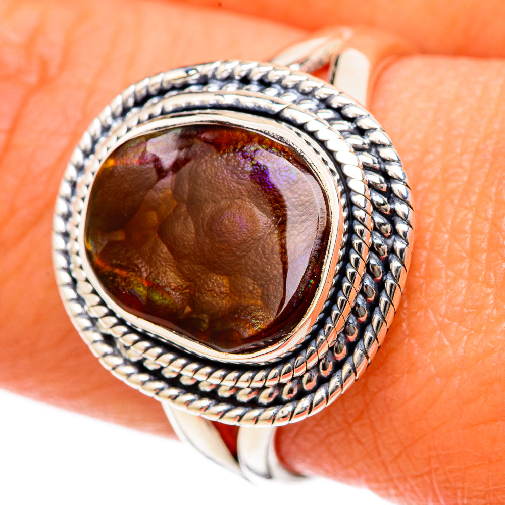 Mexican Fire Agate Rings handcrafted by Ana Silver Co - RING104491