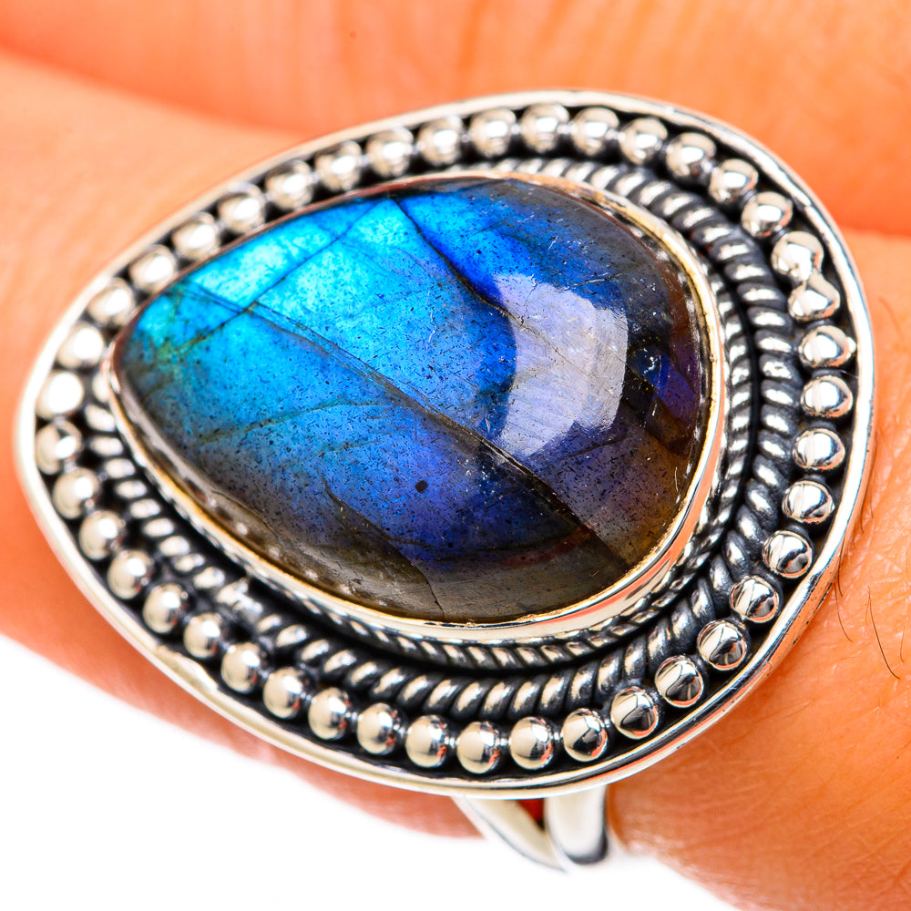 Labradorite Rings handcrafted by Ana Silver Co - RING104504