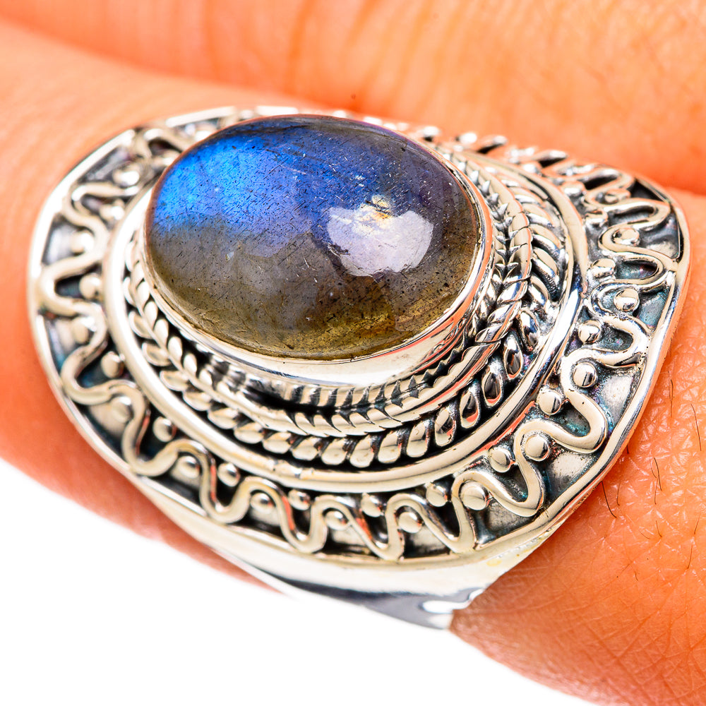 Labradorite Rings handcrafted by Ana Silver Co - RING104508