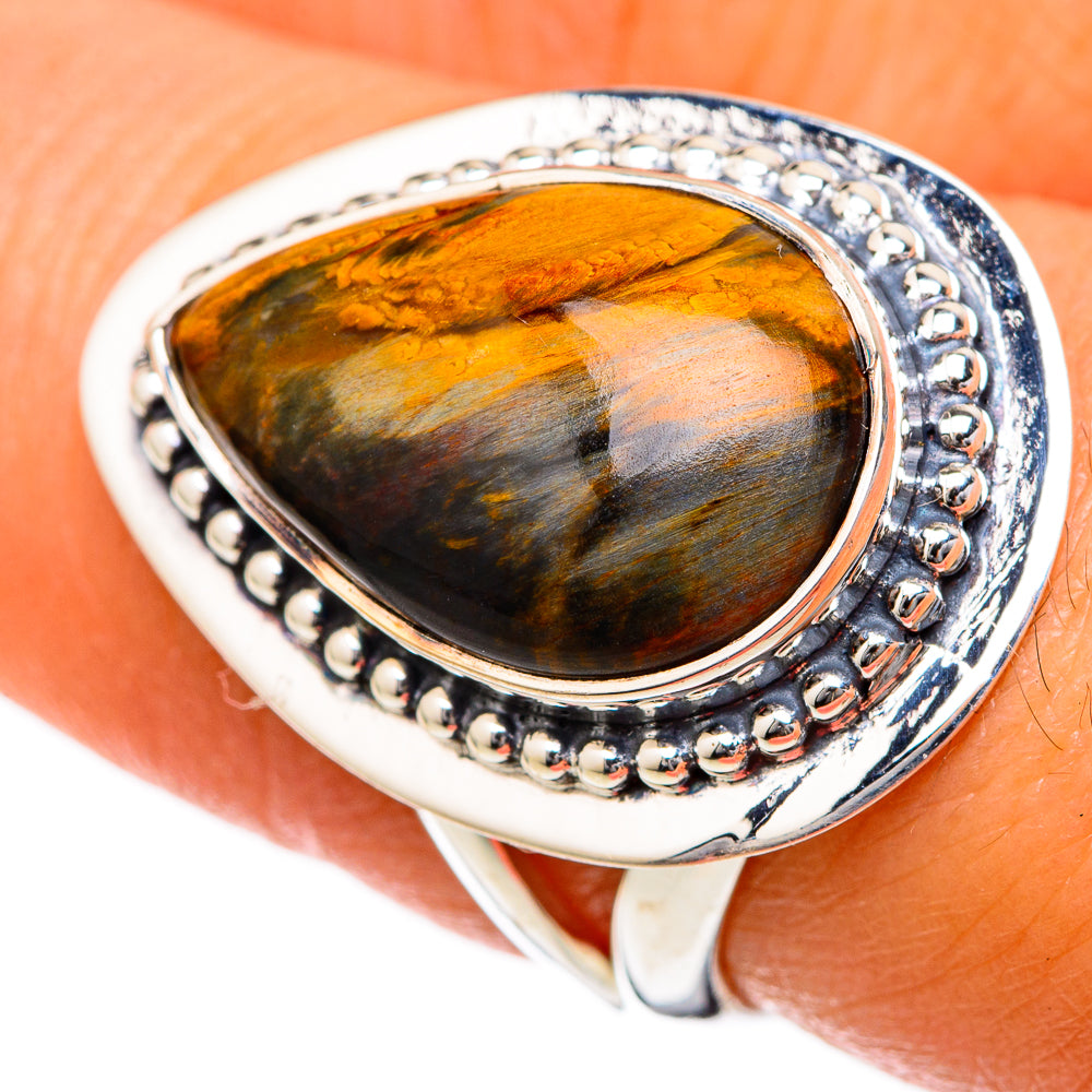 Golden Pietersite Rings handcrafted by Ana Silver Co - RING104518