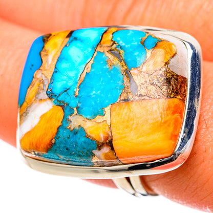 Spiny Oyster Turquoise Rings handcrafted by Ana Silver Co - RING104544