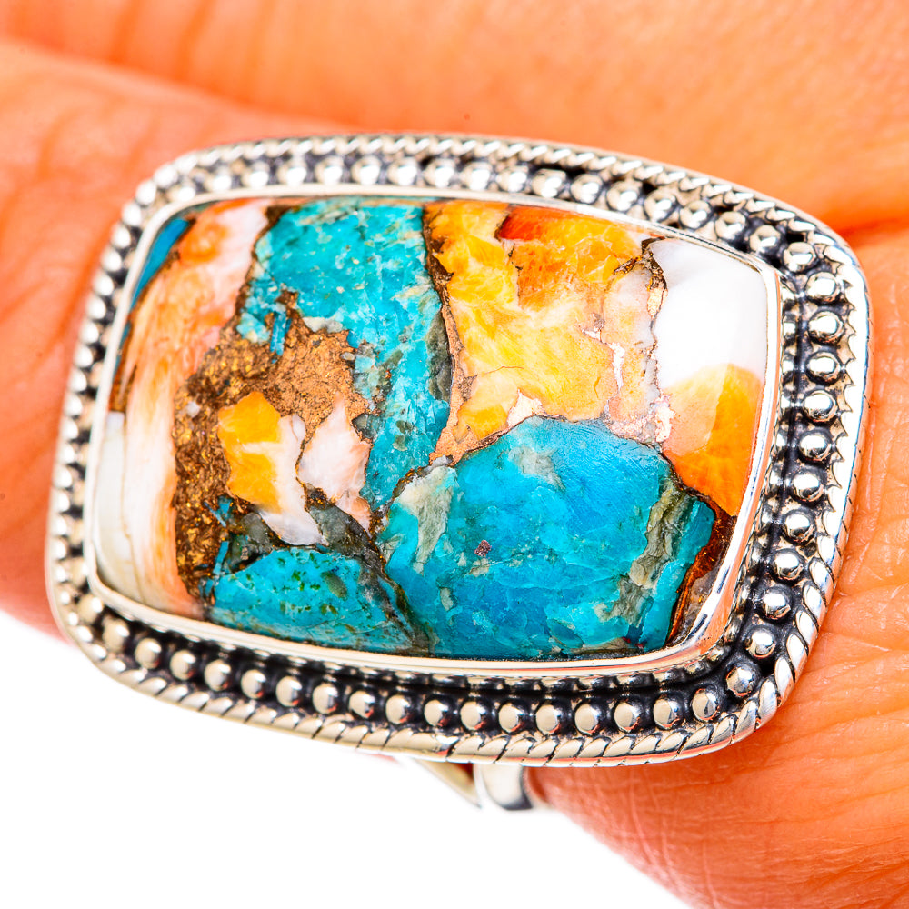 Spiny Oyster Turquoise Rings handcrafted by Ana Silver Co - RING104545