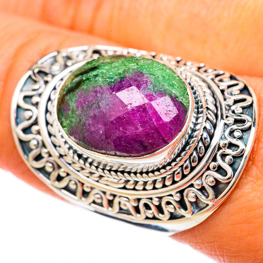 Ruby Zoisite Rings handcrafted by Ana Silver Co - RING104583