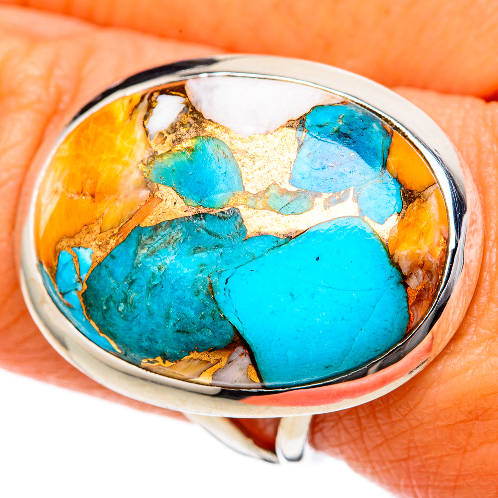 Spiny Oyster Turquoise Rings handcrafted by Ana Silver Co - RING104585
