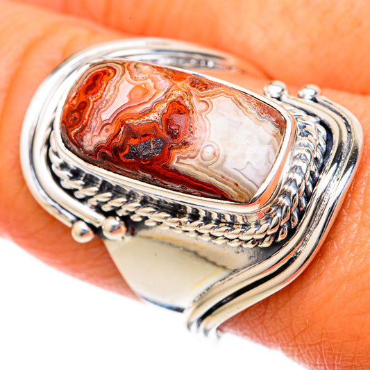Crazy Lace Agate Rings handcrafted by Ana Silver Co - RING104599