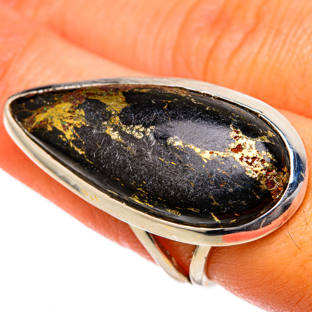 Pyrite Agate Rings handcrafted by Ana Silver Co - RING104609