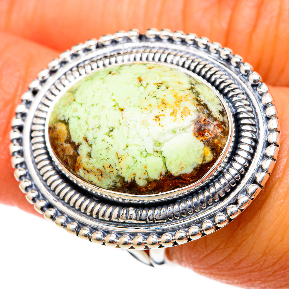 Lemon Chrysoprase Rings handcrafted by Ana Silver Co - RING104620