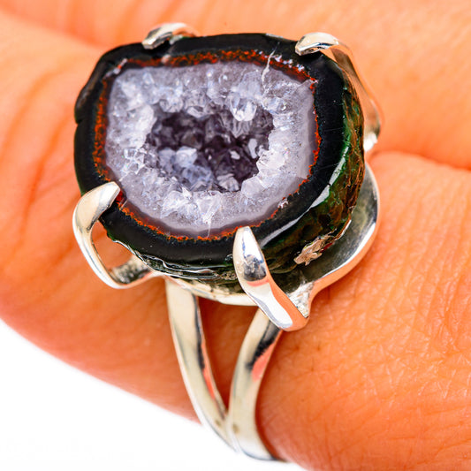 Coconut Geode Druzy Rings handcrafted by Ana Silver Co - RING104649