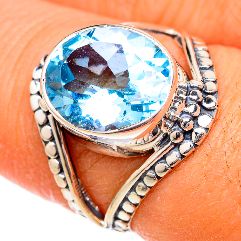 Blue Topaz Rings handcrafted by Ana Silver Co - RING104655