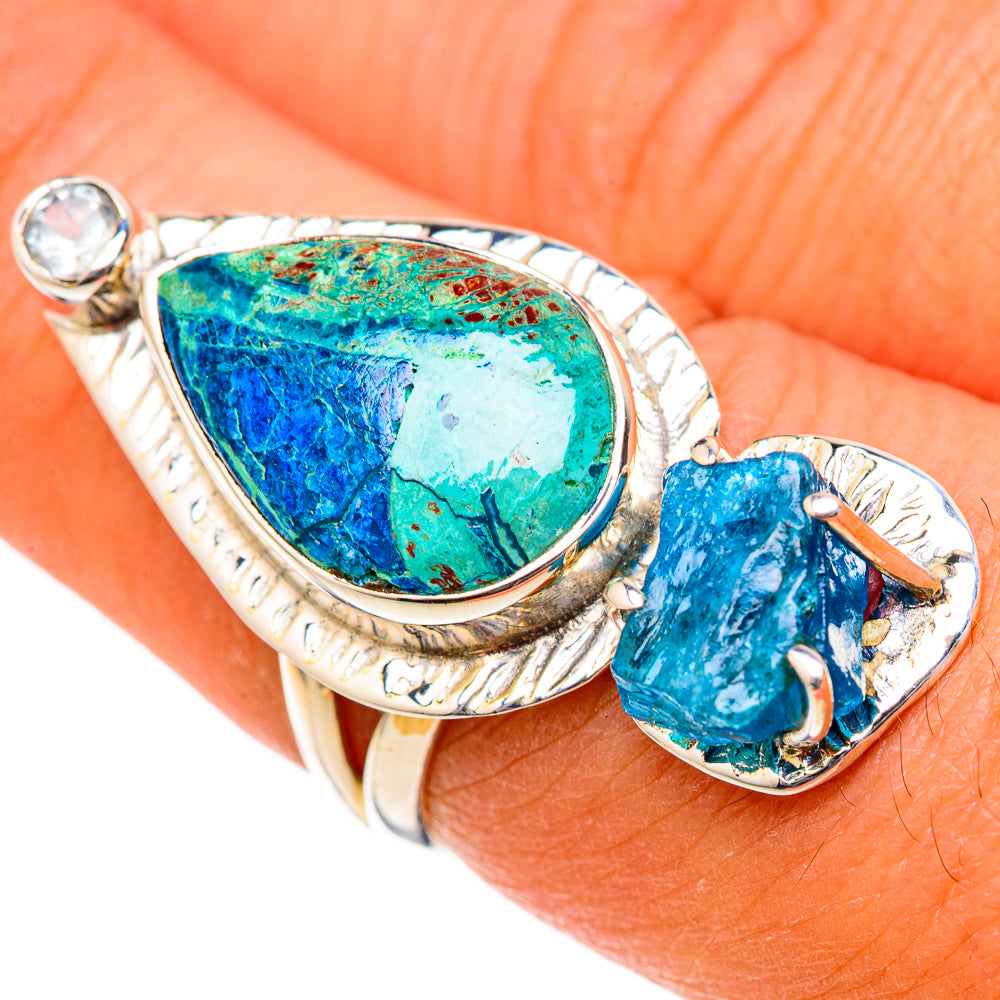 Azurite Malachite Rings handcrafted by Ana Silver Co - RING104656