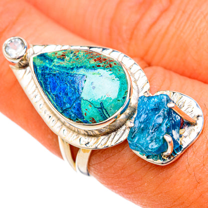 Azurite Malachite Rings handcrafted by Ana Silver Co - RING104656