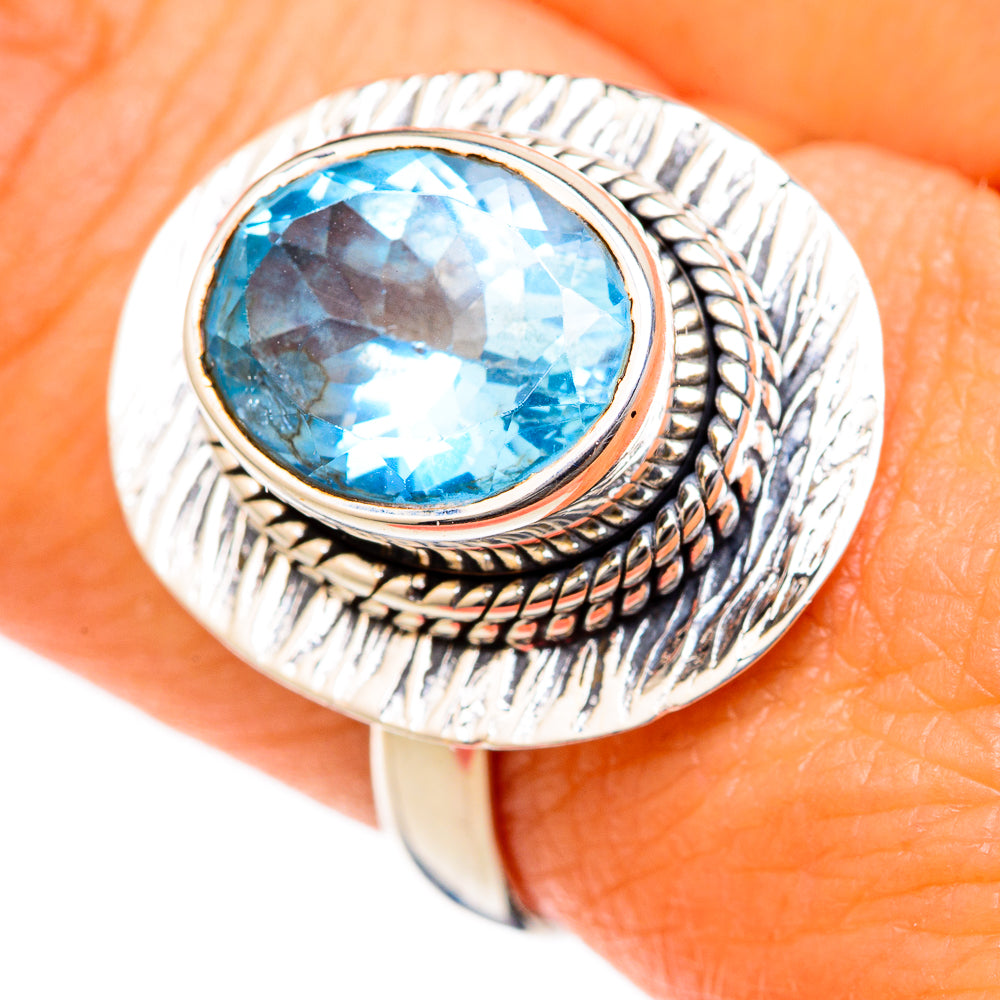 Blue Topaz Rings handcrafted by Ana Silver Co - RING104658