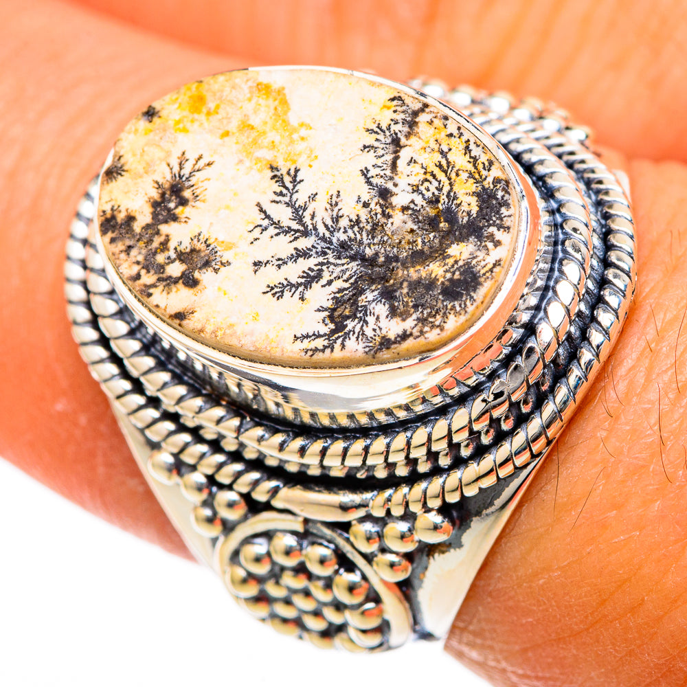 Germany Psilomelane Dendrite Rings handcrafted by Ana Silver Co - RING104667