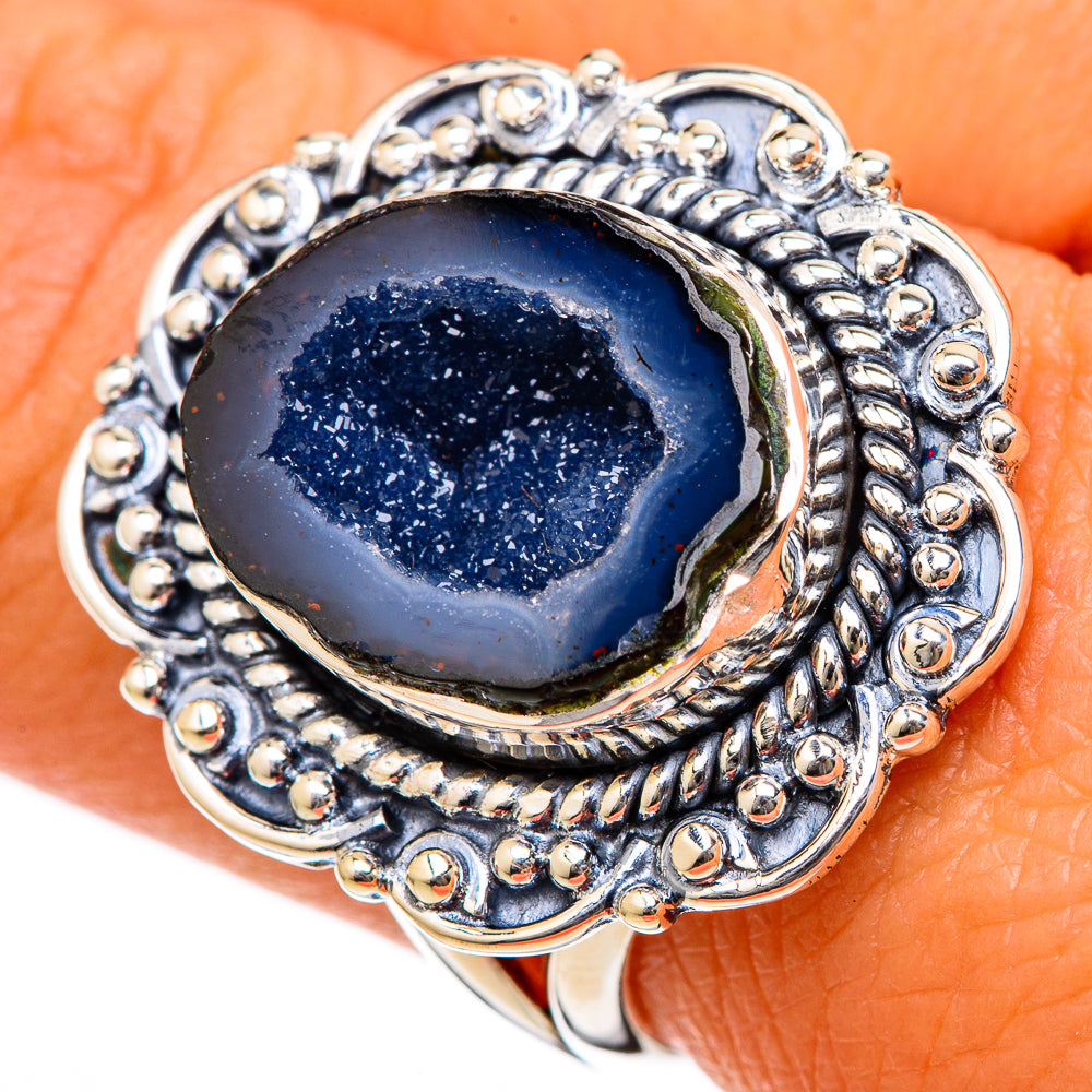 Coconut Geode Druzy Rings handcrafted by Ana Silver Co - RING104676
