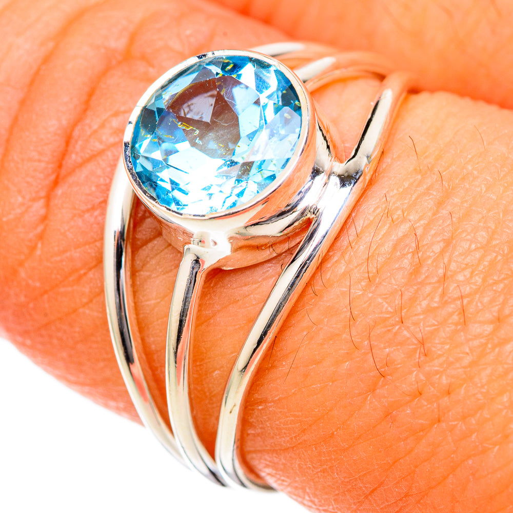 Blue Topaz Rings handcrafted by Ana Silver Co - RING104686