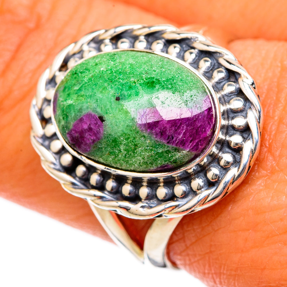 Ruby Zoisite Rings handcrafted by Ana Silver Co - RING104693