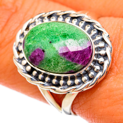 Ruby Zoisite Rings handcrafted by Ana Silver Co - RING104693