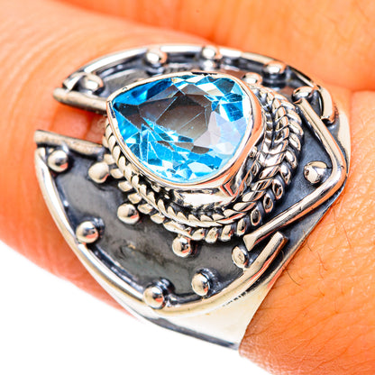 Blue Topaz Rings handcrafted by Ana Silver Co - RING104707