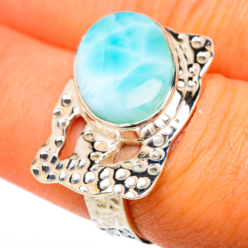 Larimar Rings handcrafted by Ana Silver Co - RING104722