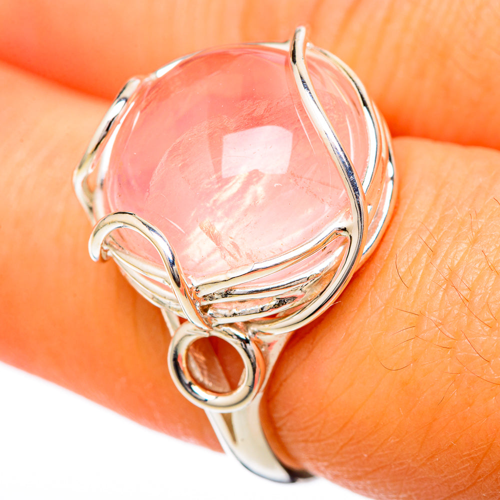 Rose Quartz Rings handcrafted by Ana Silver Co - RING104734