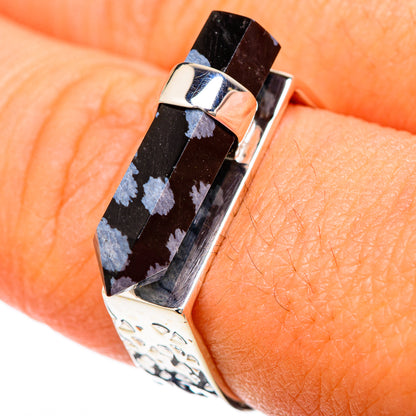 Snowflake Obsidian Rings handcrafted by Ana Silver Co - RING104743