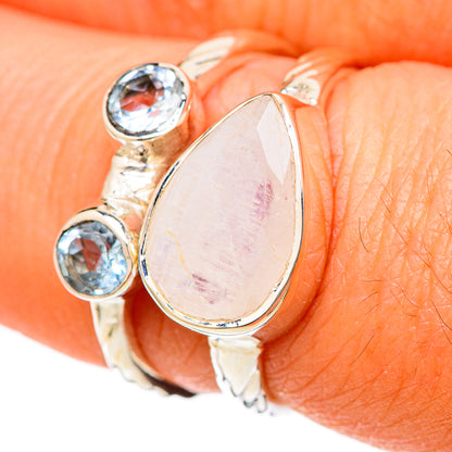 Rainbow Moonstone Rings handcrafted by Ana Silver Co - RING104789