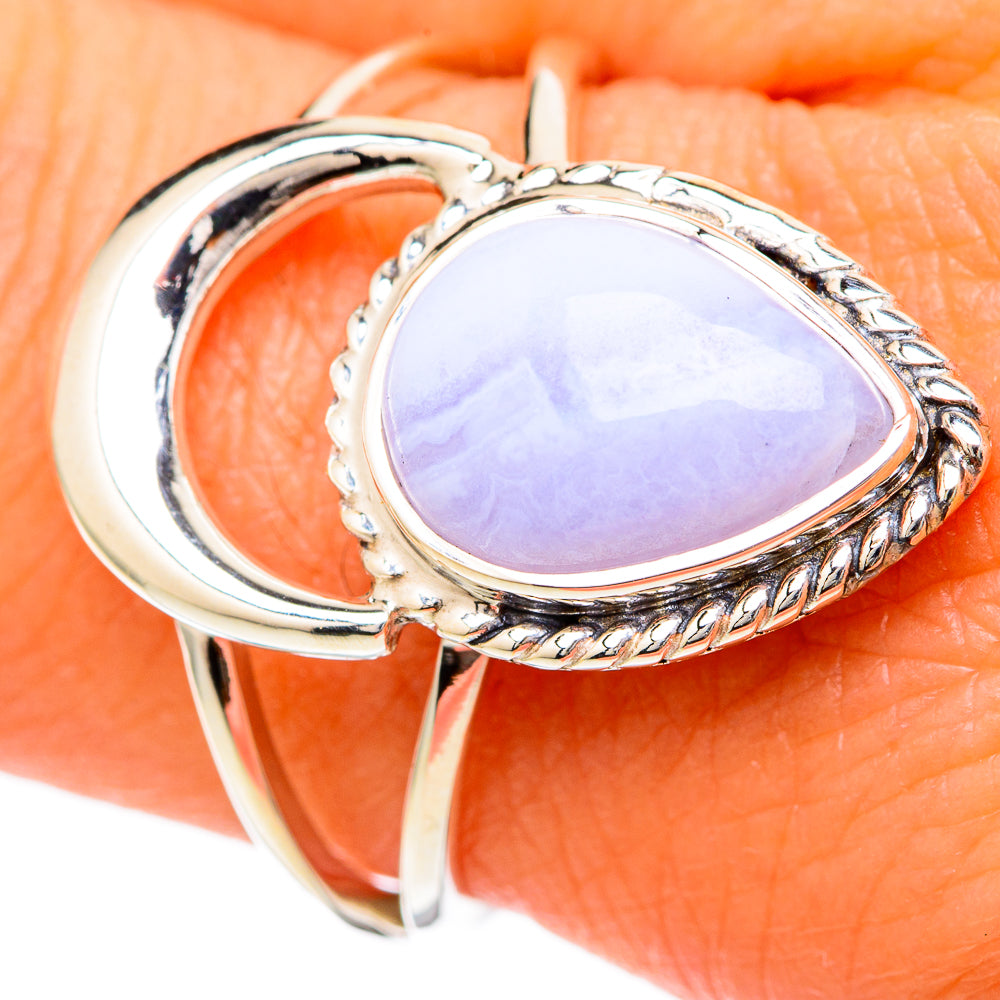 Blue Lace Agate Rings handcrafted by Ana Silver Co - RING104792
