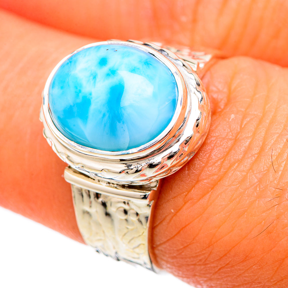 Larimar Rings handcrafted by Ana Silver Co - RING104804