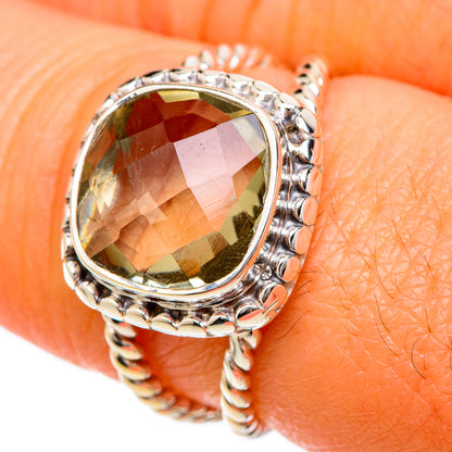 Green Amethyst Rings handcrafted by Ana Silver Co - RING104809