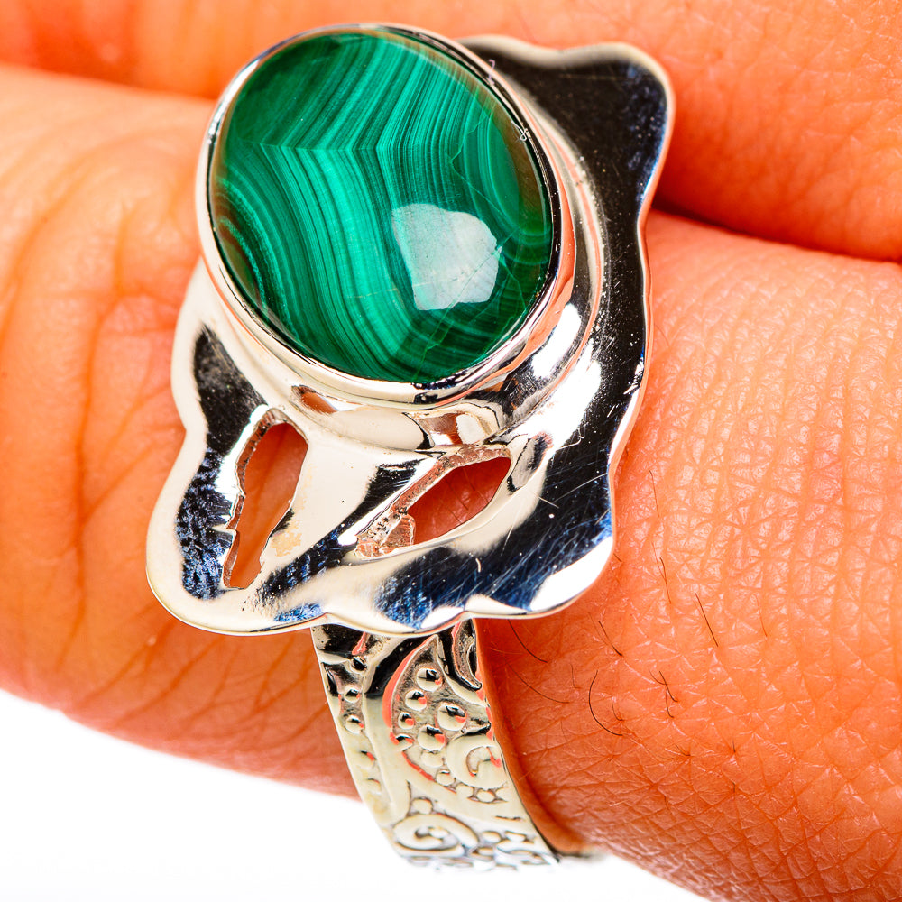 Malachite Rings handcrafted by Ana Silver Co - RING104813