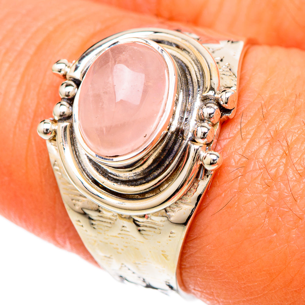 Rose Quartz Rings handcrafted by Ana Silver Co - RING104820