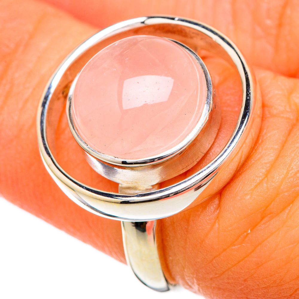 Rose Quartz Rings handcrafted by Ana Silver Co - RING104821