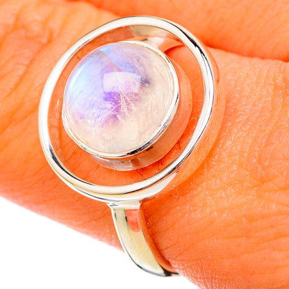 Rainbow Moonstone Rings handcrafted by Ana Silver Co - RING104827