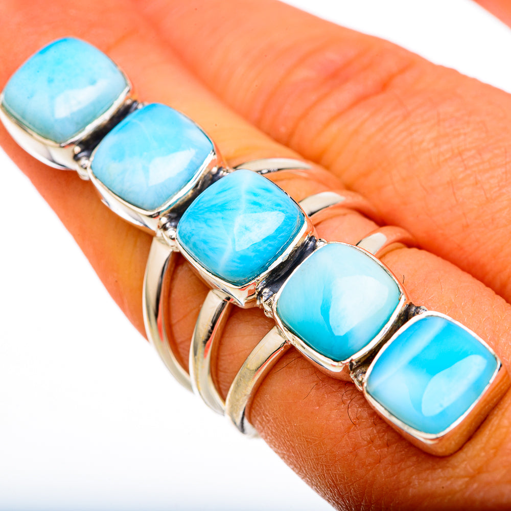 Larimar Rings handcrafted by Ana Silver Co - RING104843