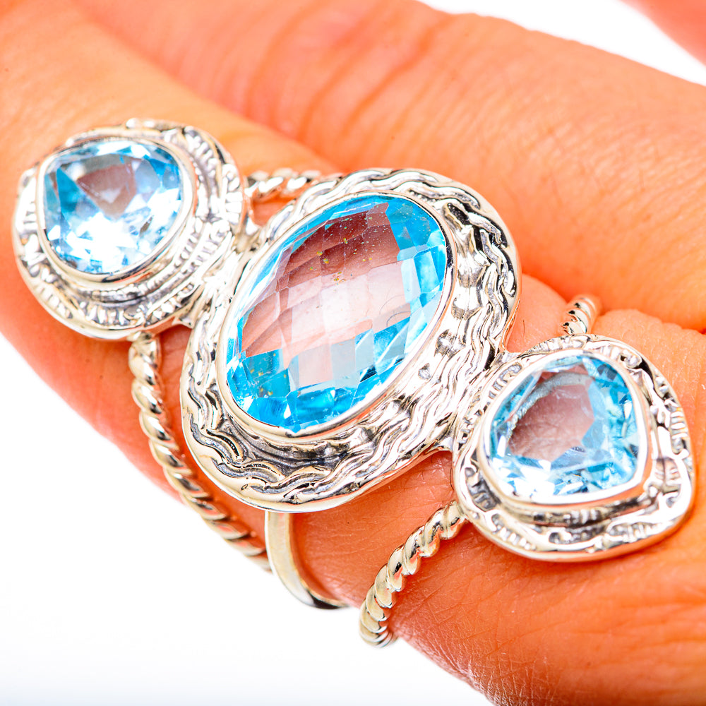 Blue Topaz Rings handcrafted by Ana Silver Co - RING104844