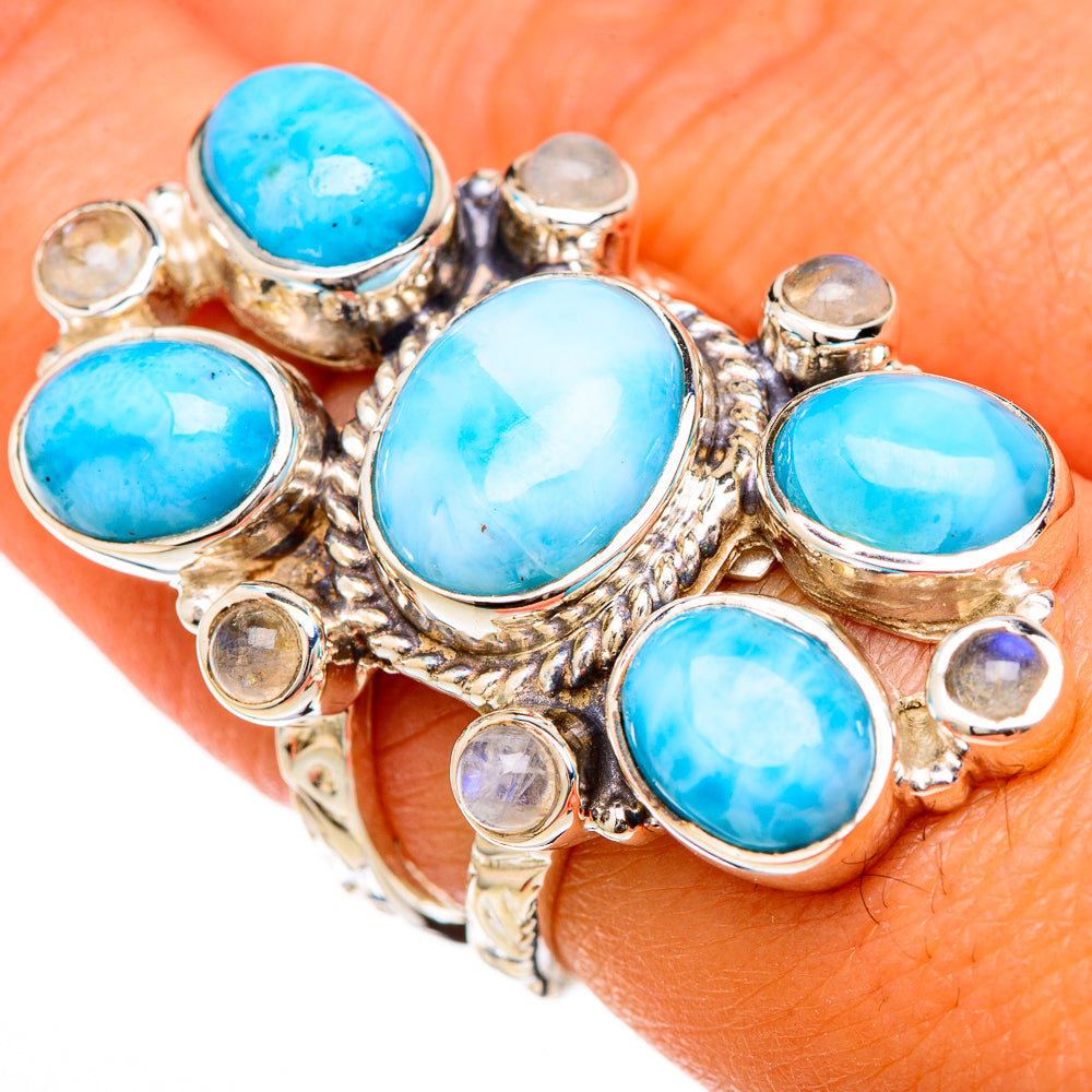 Larimar Rings handcrafted by Ana Silver Co - RING104845
