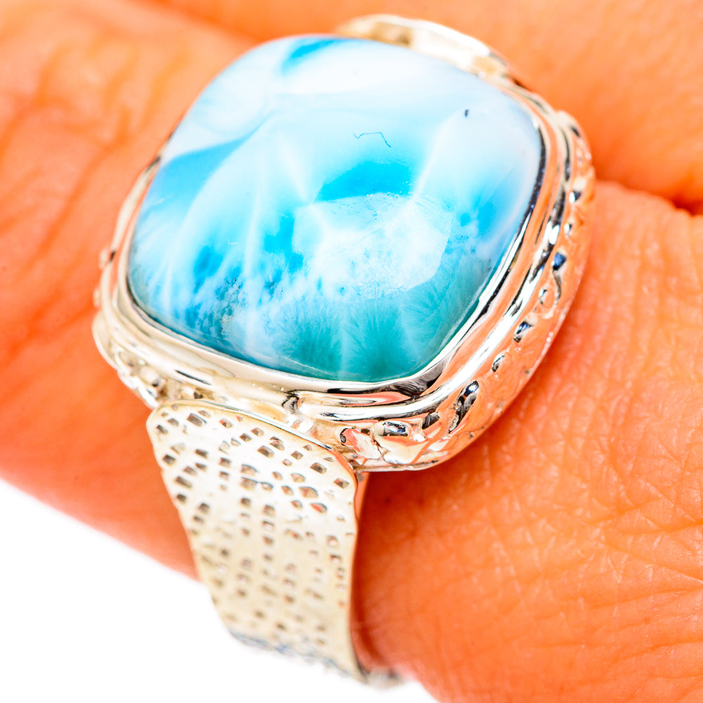 Larimar Rings handcrafted by Ana Silver Co - RING104846