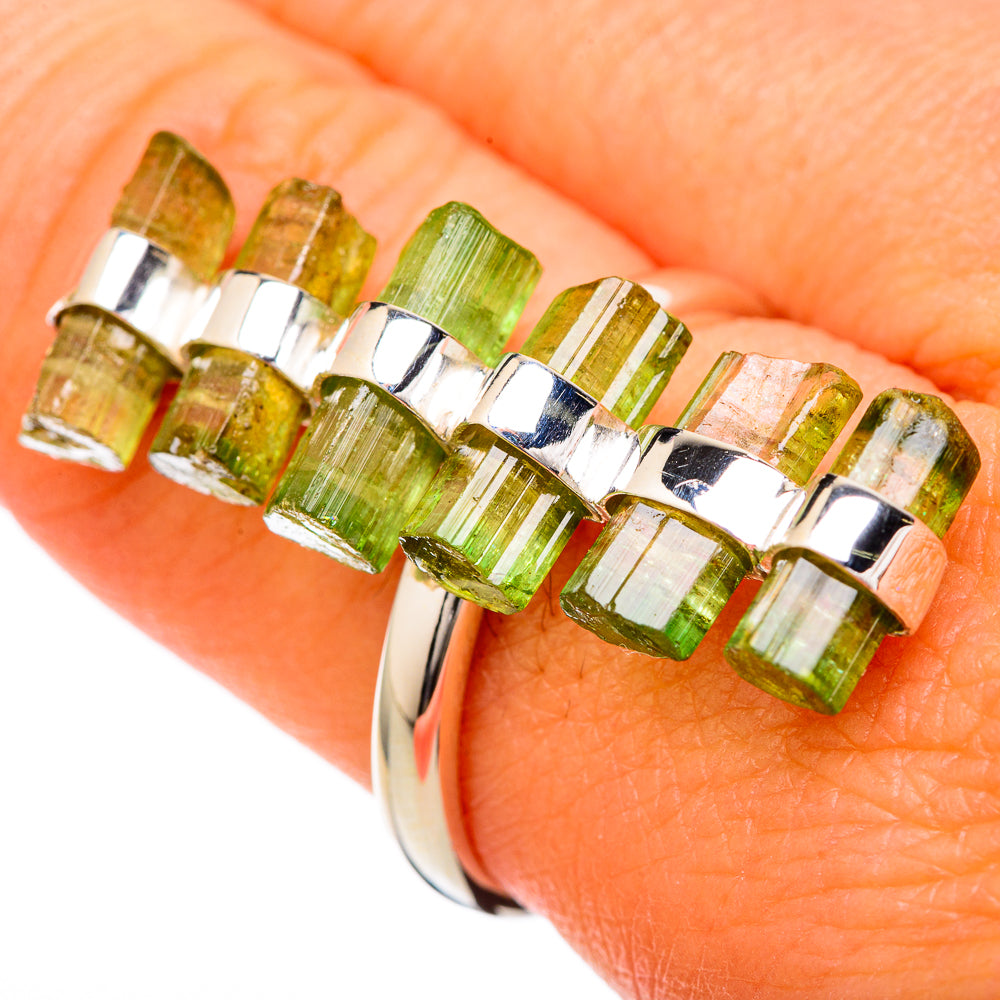 Green Tourmaline Rings handcrafted by Ana Silver Co - RING104847